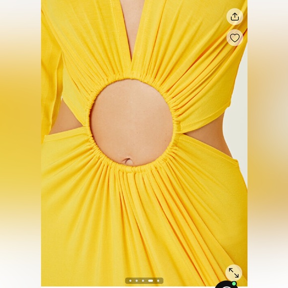 Sid Neigum Cutout Yellow Ring Dress Size Small - Picture 4 of 12